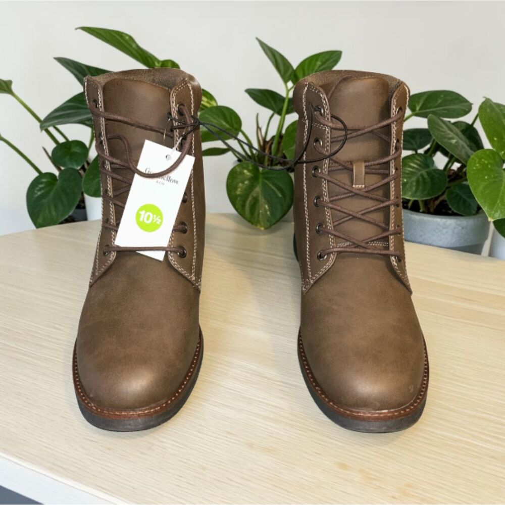 Goodfellow & Co Men’s Brown Lace-Up Ankle Boots Rugged Casual Workwear Shoes